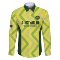 Australia Socceroos 2025 Family Matching Off The Shoulder Long Sleeve Dress and Hawaiian Shirt Forever Golden - Wonder Print Shop