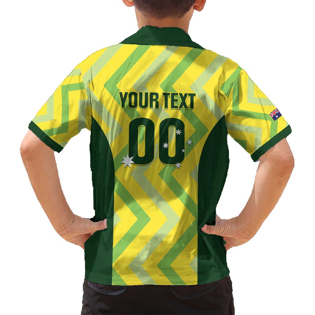 Australia Socceroos 2025 Family Matching Off Shoulder Maxi Dress and Hawaiian Shirt Forever Golden - Wonder Print Shop