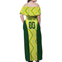 Australia Socceroos 2025 Family Matching Off Shoulder Maxi Dress and Hawaiian Shirt Forever Golden - Wonder Print Shop