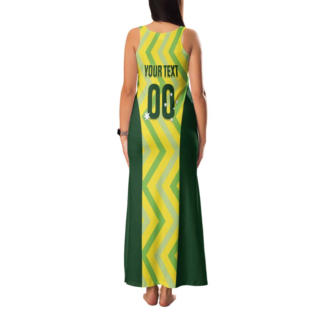Australia Socceroos 2025 Family Matching Tank Maxi Dress and Hawaiian Shirt Forever Golden - Wonder Print Shop