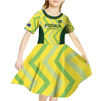 Australia Socceroos 2025 Kid Short Sleeve Dress Forever Golden - Wonder Print Shop