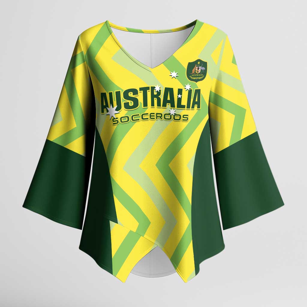 Australia Socceroos 2025 Kimono Sleeve Blouse Forever Golden - Wonder Print Shop
