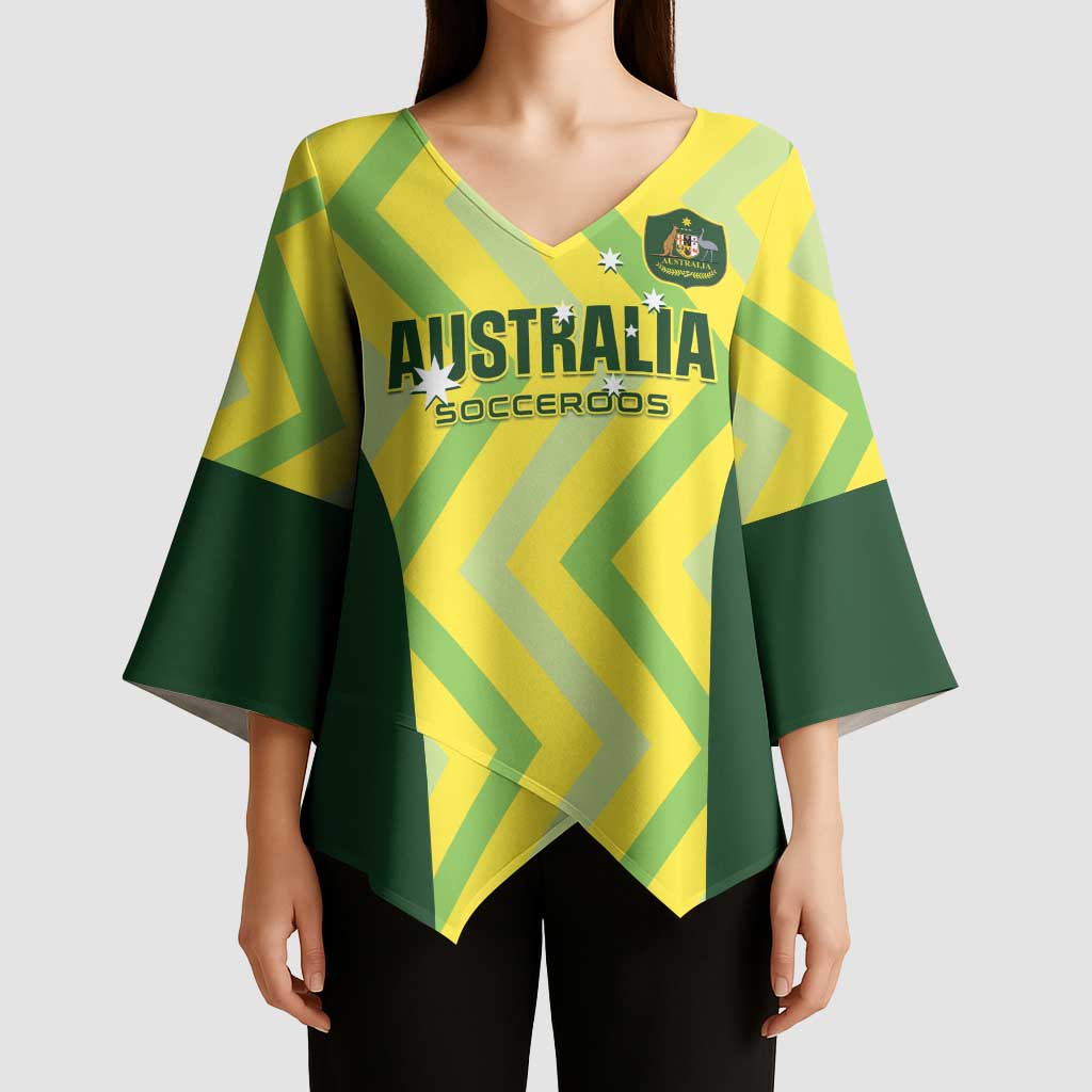 Australia Socceroos 2025 Kimono Sleeve Blouse Forever Golden - Wonder Print Shop