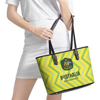 Australia Socceroos 2025 Leather Tote Bag Forever Golden - Wonder Print Shop