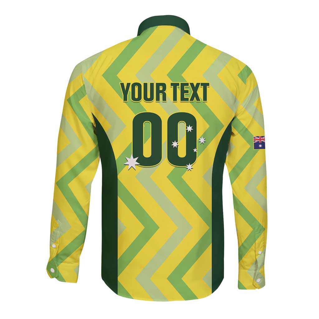 Australia Socceroos 2025 Long Sleeve Button Shirt Forever Golden - Wonder Print Shop