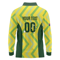 Australia Socceroos 2025 Long Sleeve Polo Shirt Forever Golden - Wonder Print Shop