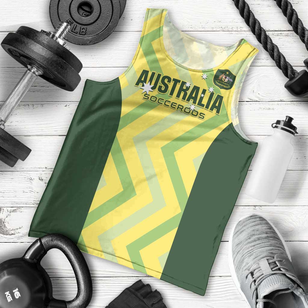 Australia Socceroos 2025 Men Tank Top Forever Golden - Wonder Print Shop