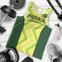 Australia Socceroos 2025 Men Tank Top Forever Golden - Wonder Print Shop
