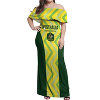 Australia Socceroos 2025 Off Shoulder Maxi Dress Forever Golden - Wonder Print Shop