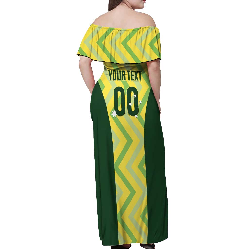 Australia Socceroos 2025 Off Shoulder Maxi Dress Forever Golden - Wonder Print Shop