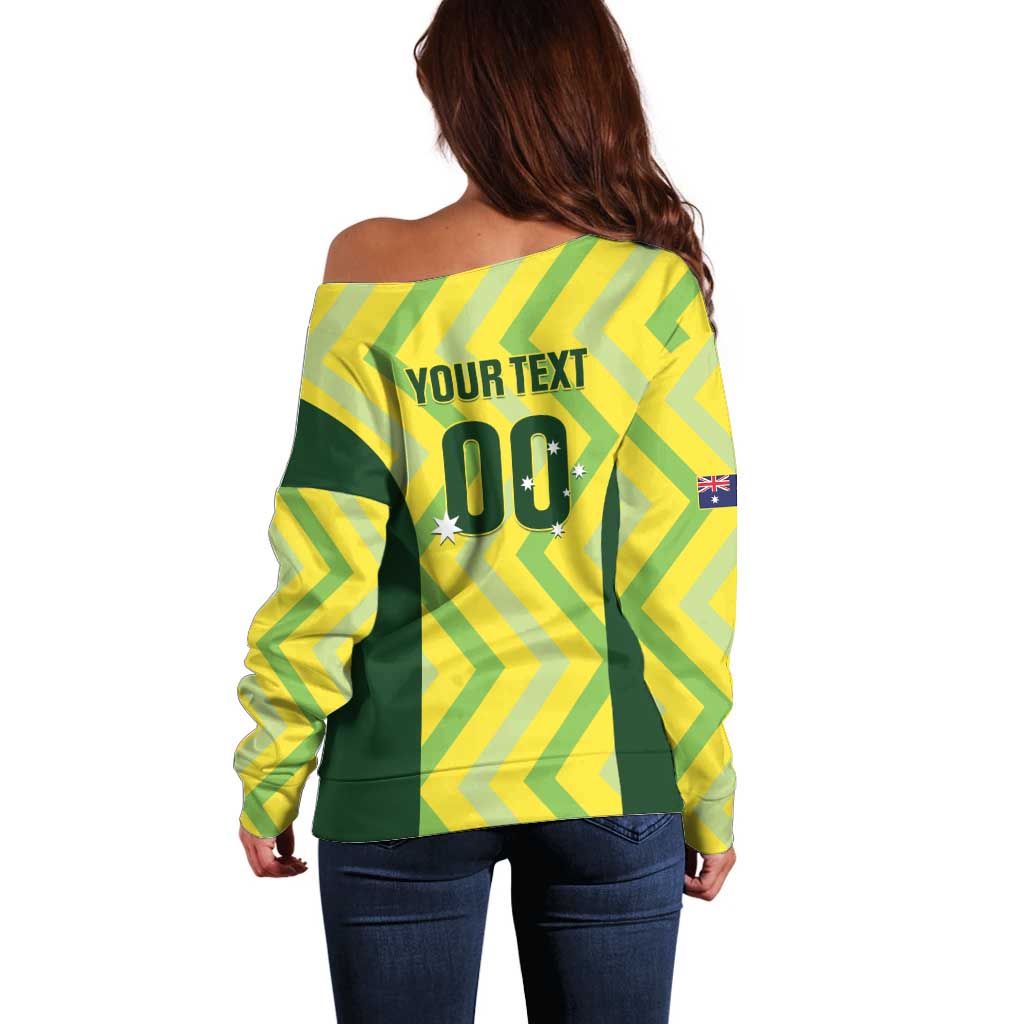 Australia Socceroos 2025 Off Shoulder Sweater Forever Golden - Wonder Print Shop