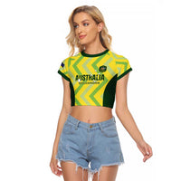 Australia Socceroos 2025 Raglan Cropped T Shirt Forever Golden - Wonder Print Shop