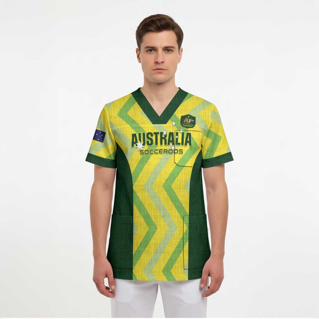 Australia Socceroos 2025 Scrub Top Forever Golden - Wonder Print Shop