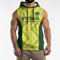 Australia Socceroos 2025 Sleeveless Hoodie Forever Golden - Wonder Print Shop