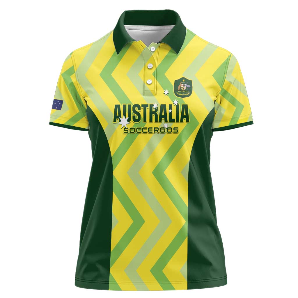 Australia Socceroos 2025 Women Polo Shirt Forever Golden - Wonder Print Shop