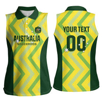 Australia Socceroos 2025 Women Sleeveless Polo Shirt Forever Golden - Wonder Print Shop