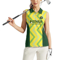 Australia Socceroos 2025 Women Sleeveless Polo Shirt Forever Golden - Wonder Print Shop