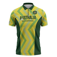 Australia Socceroos 2025 Zipper Polo Shirt Forever Golden - Wonder Print Shop