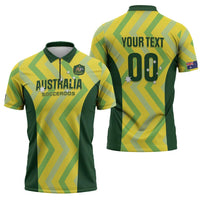 Australia Socceroos 2025 Zipper Polo Shirt Forever Golden - Wonder Print Shop