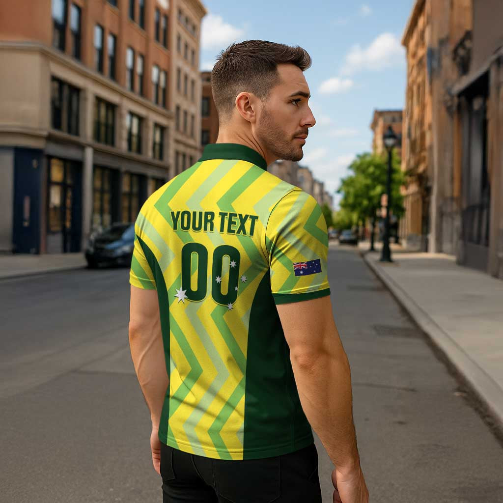 Australia Socceroos 2025 Zipper Polo Shirt Forever Golden - Wonder Print Shop