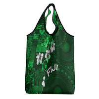 Fiji Masi Grocery Bag Fijian Hibiscus Tapa Green Version