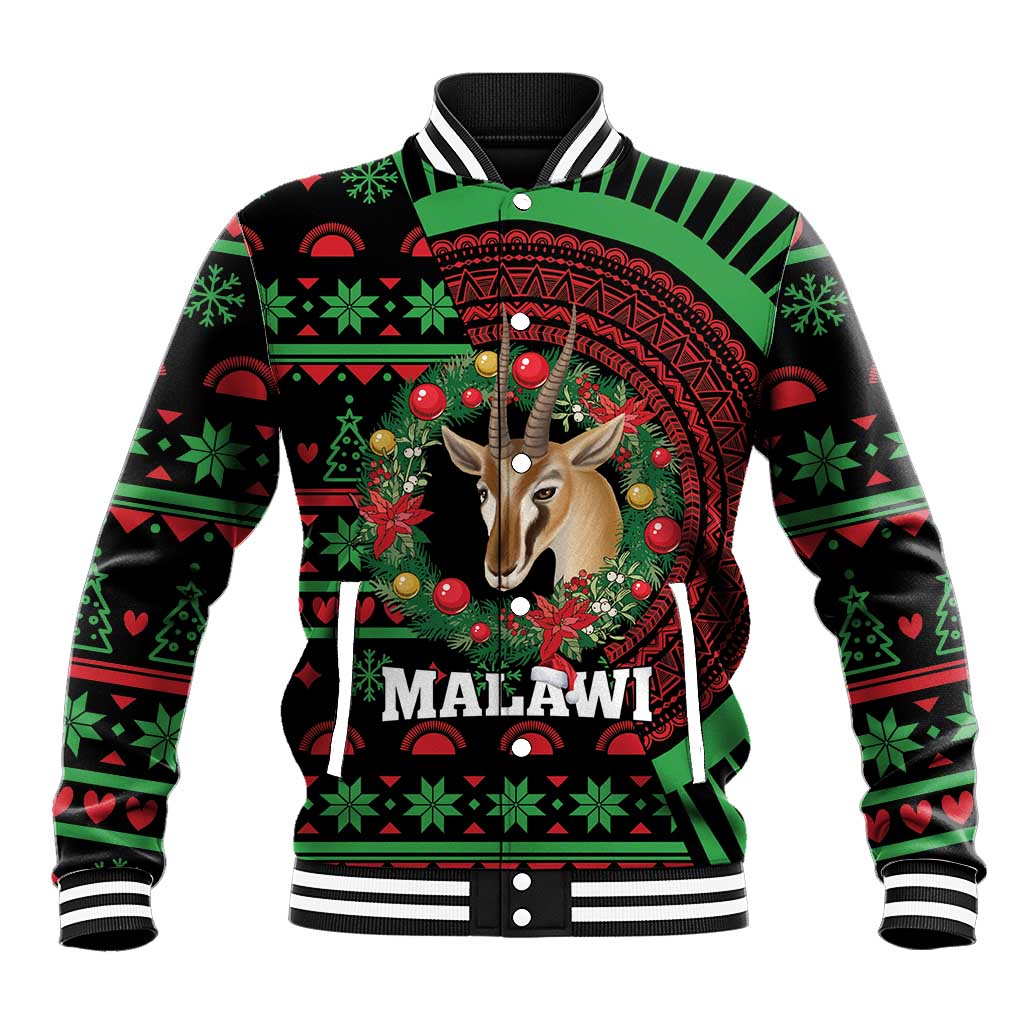 Personalized Malawi Christmas Baseball Jacket Thompson Gazelle - African Pattern - Wonder Print Shop