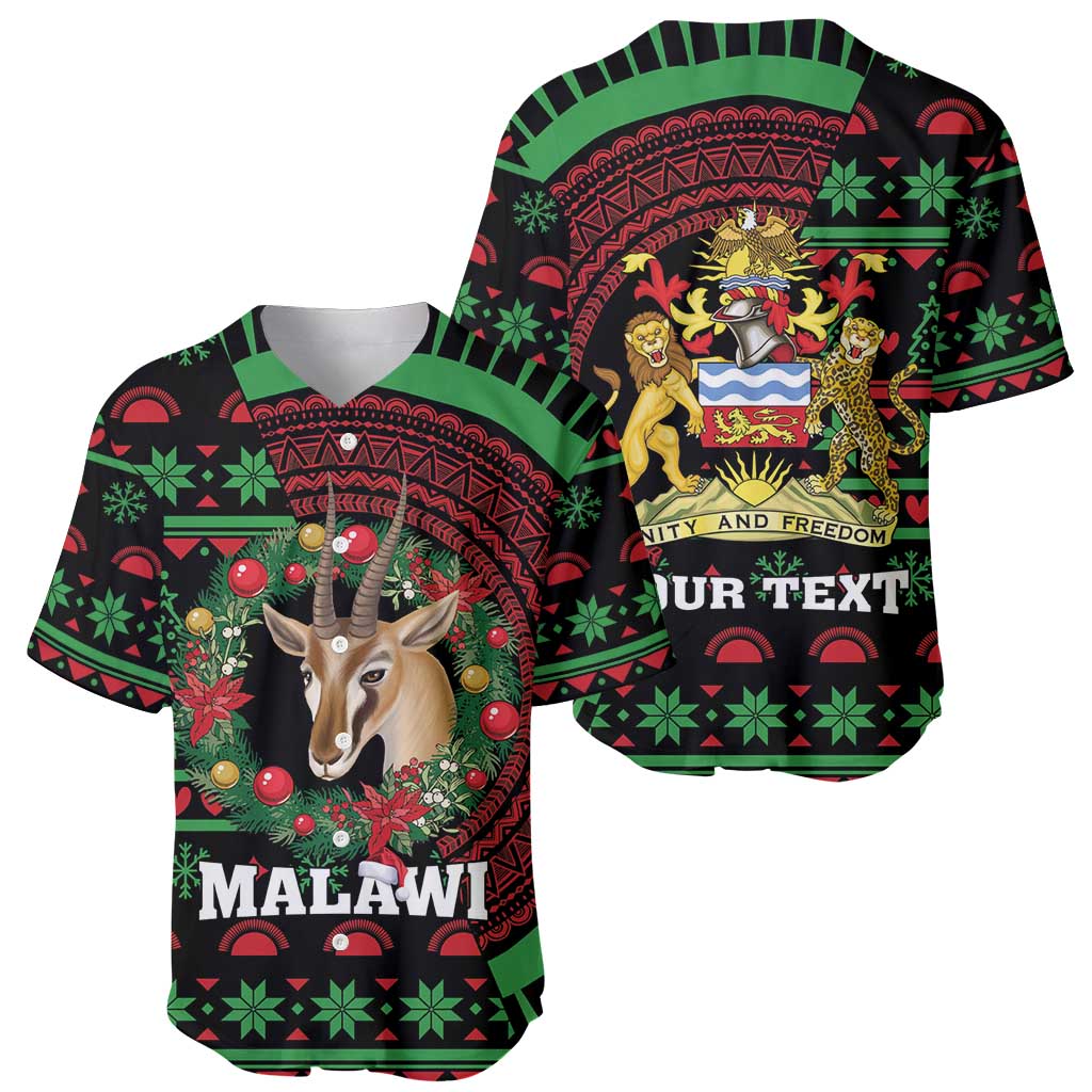 Personalized Malawi Christmas Baseball Jersey Thompson Gazelle - African Pattern - Wonder Print Shop