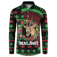 Personalized Malawi Christmas Button Sweatshirt Thompson Gazelle - African Pattern - Wonder Print Shop