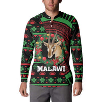 Personalized Malawi Christmas Button Sweatshirt Thompson Gazelle - African Pattern - Wonder Print Shop