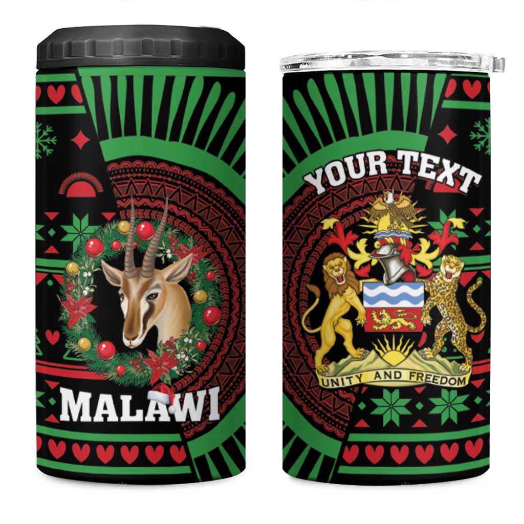 Personalized Malawi Christmas 4 in 1 Can Cooler Tumbler Thompson Gazelle - African Pattern - Wonder Print Shop