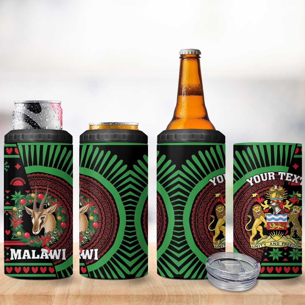 Personalized Malawi Christmas 4 in 1 Can Cooler Tumbler Thompson Gazelle - African Pattern - Wonder Print Shop