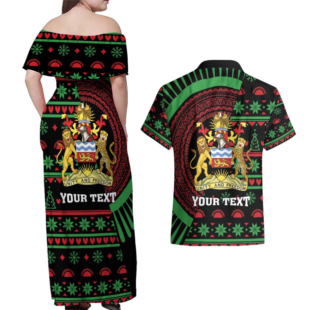 Personalized Malawi Christmas Couples Matching Off Shoulder Maxi Dress and Hawaiian Shirt Thompson Gazelle - African Pattern - Wonder Print Shop