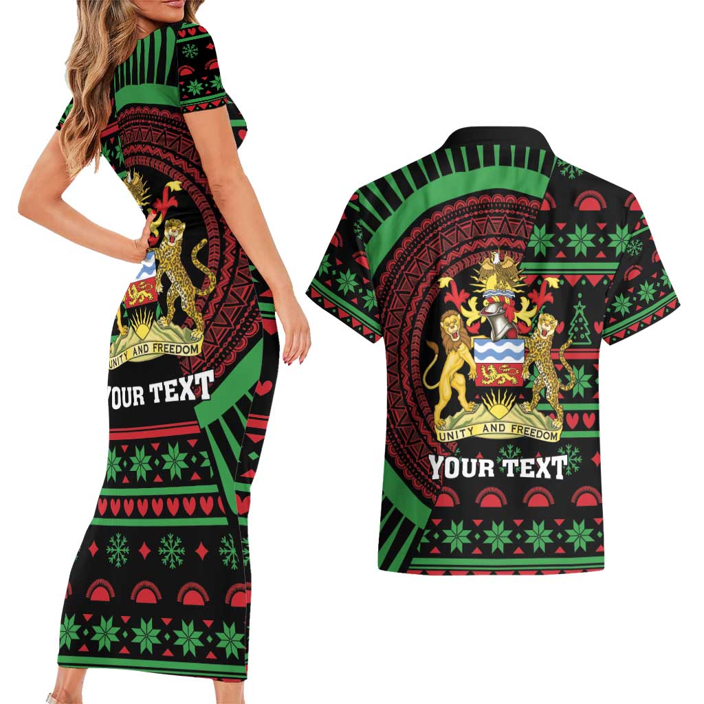 Personalized Malawi Christmas Couples Matching Short Sleeve Bodycon Dress and Hawaiian Shirt Thompson Gazelle - African Pattern - Wonder Print Shop