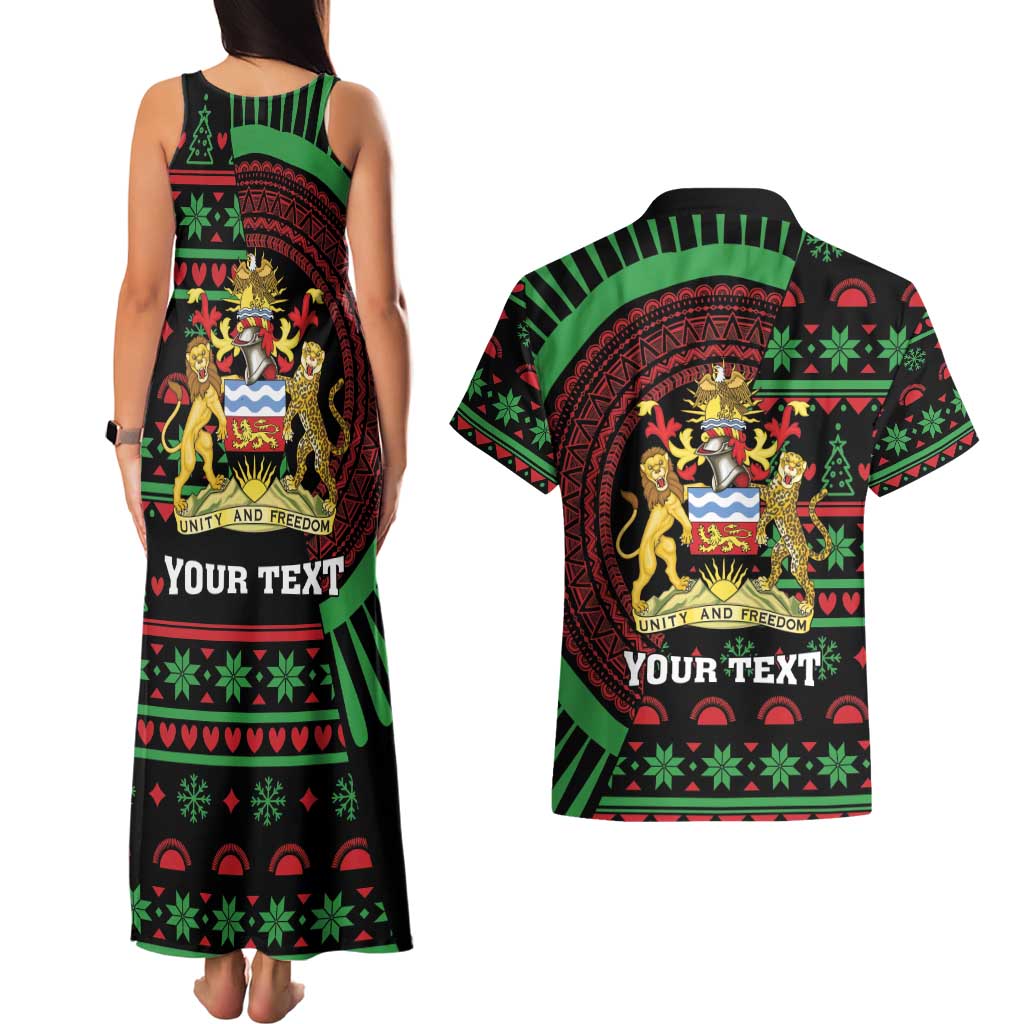 Personalized Malawi Christmas Couples Matching Tank Maxi Dress and Hawaiian Shirt Thompson Gazelle - African Pattern - Wonder Print Shop
