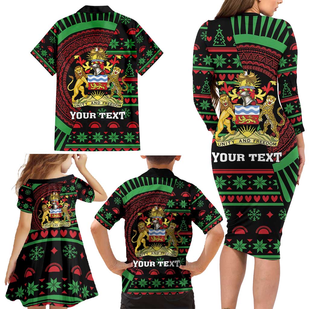 Personalized Malawi Christmas Family Matching Long Sleeve Bodycon Dress and Hawaiian Shirt Thompson Gazelle - African Pattern - Wonder Print Shop