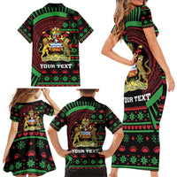 Personalized Malawi Christmas Family Matching Short Sleeve Bodycon Dress and Hawaiian Shirt Thompson Gazelle - African Pattern - Wonder Print Shop