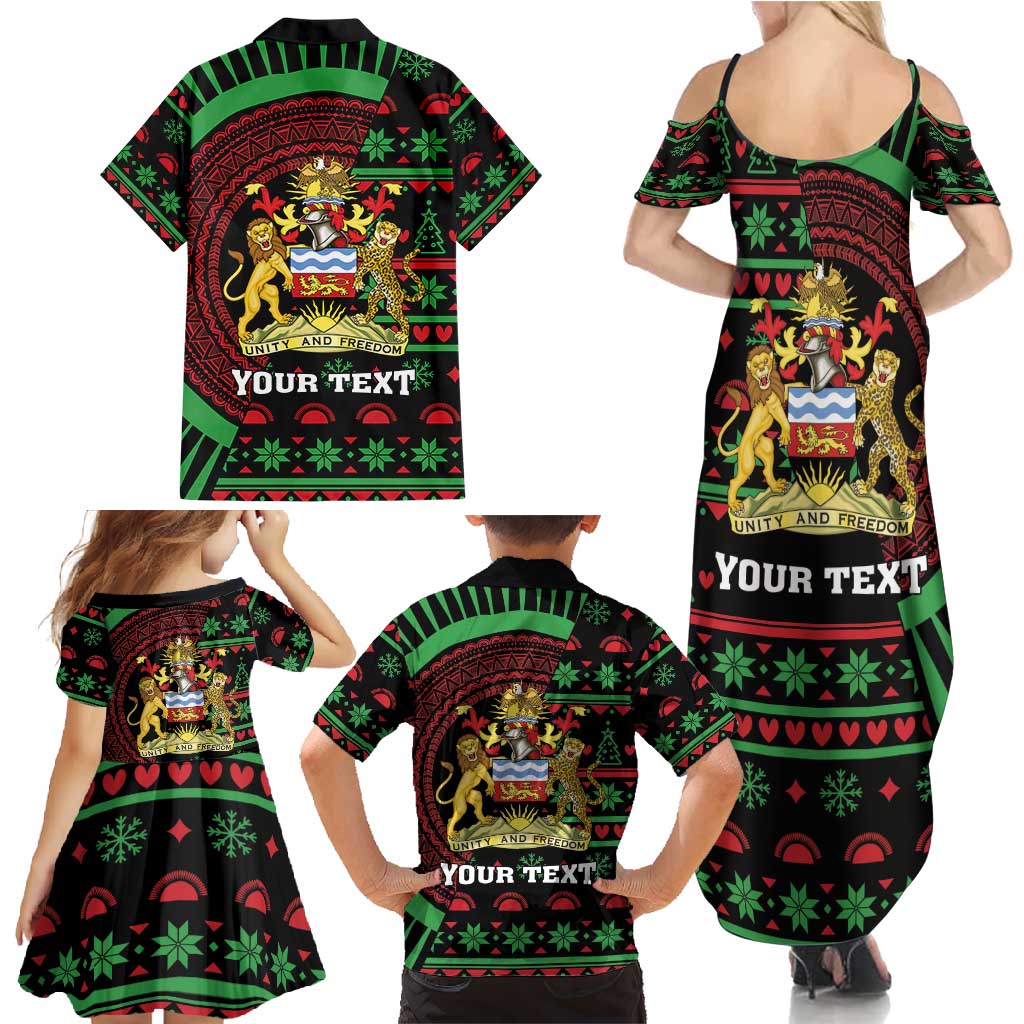 Personalized Malawi Christmas Family Matching Summer Maxi Dress and Hawaiian Shirt Thompson Gazelle - African Pattern - Wonder Print Shop