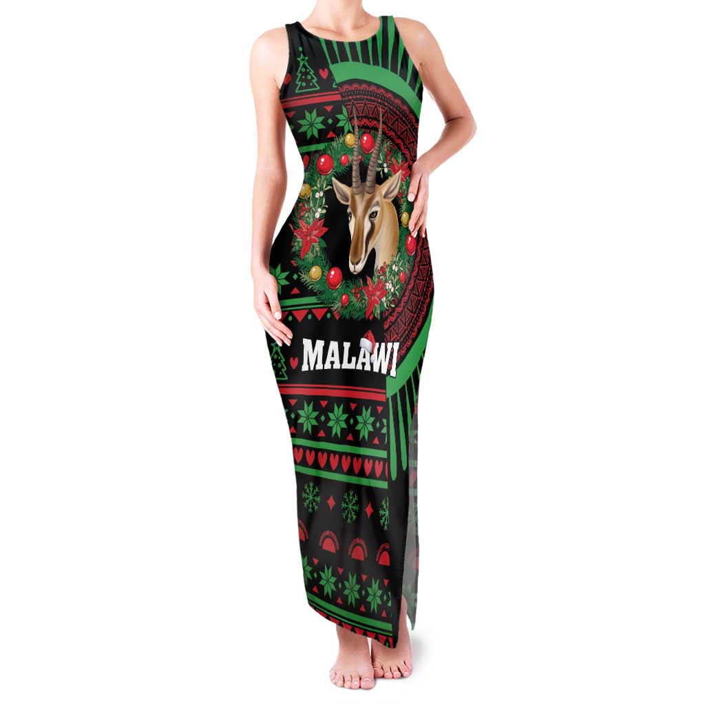 Personalized Malawi Christmas Family Matching Tank Maxi Dress and Hawaiian Shirt Thompson Gazelle - African Pattern - Wonder Print Shop