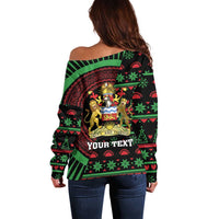 Personalized Malawi Christmas Off Shoulder Sweater Thompson Gazelle - African Pattern - Wonder Print Shop