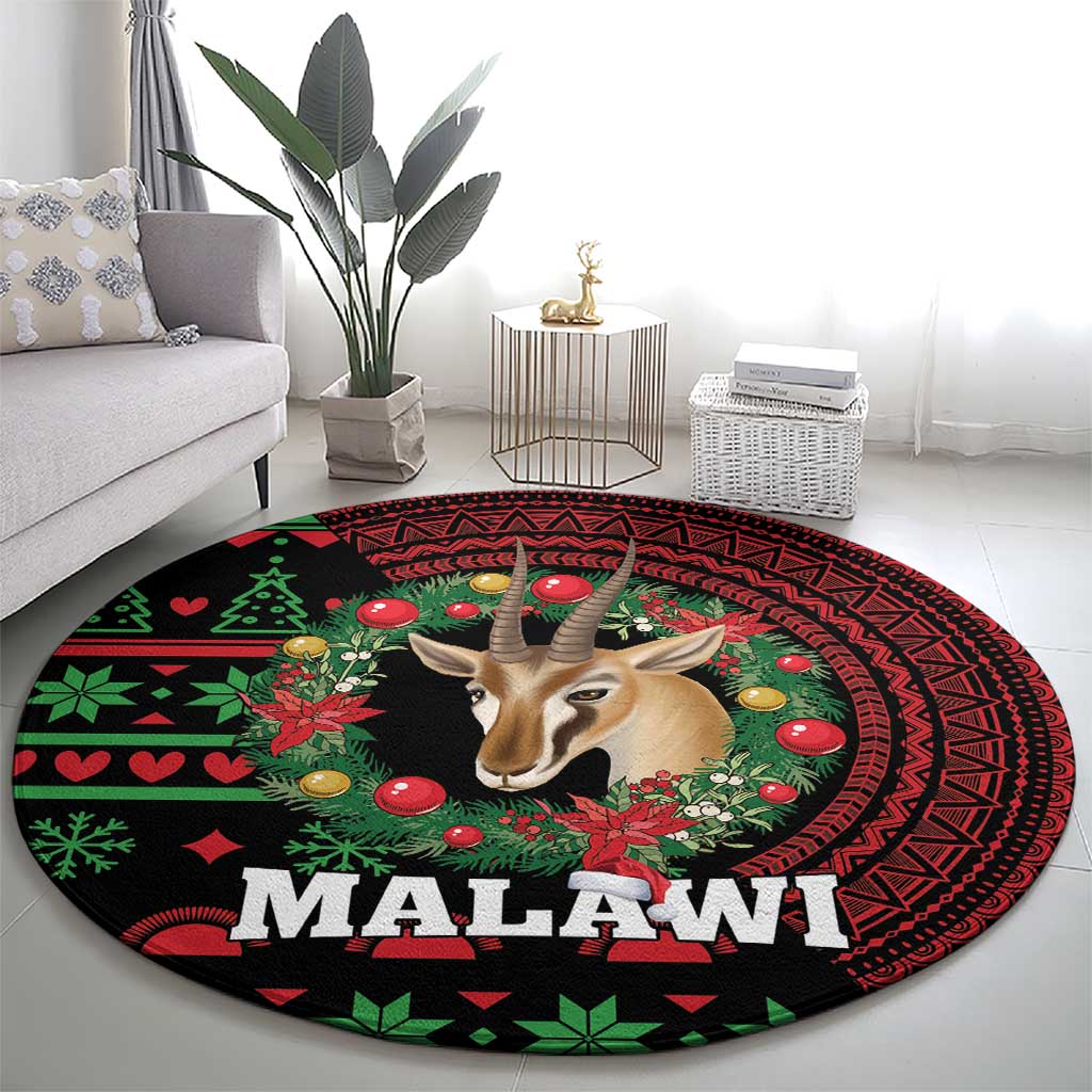 Malawi Christmas Round Carpet Thompson Gazelle - African Pattern