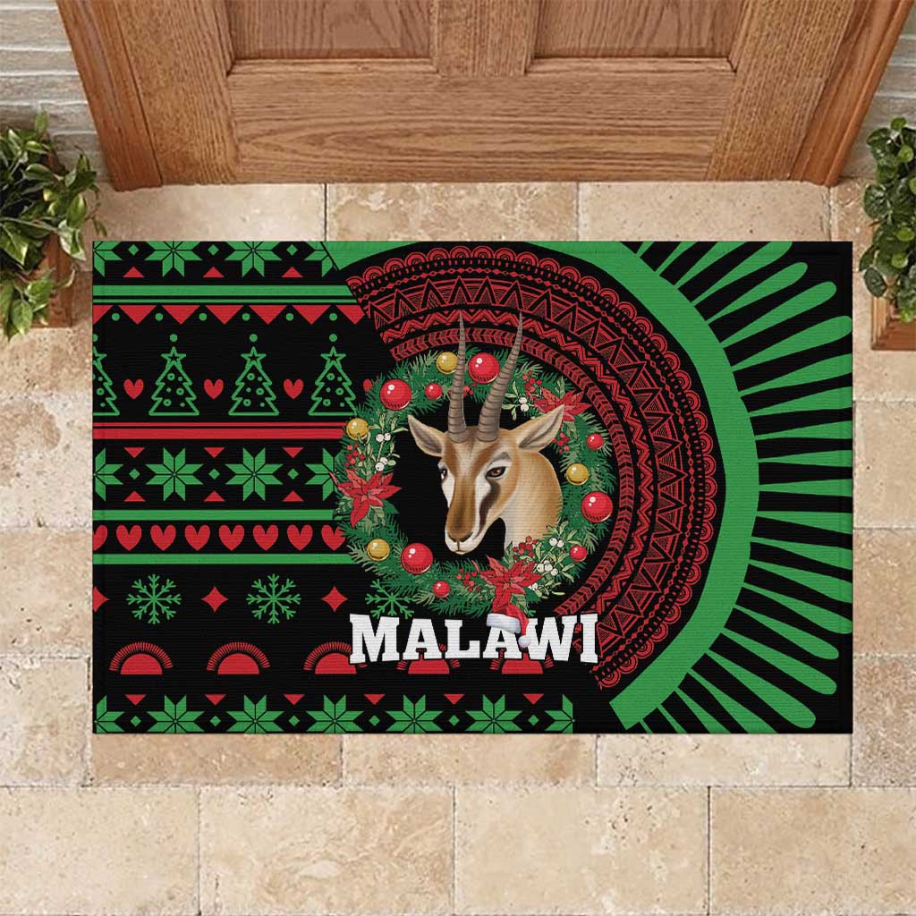 Malawi Christmas Rubber Doormat Thompson Gazelle - African Pattern - Wonder Print Shop