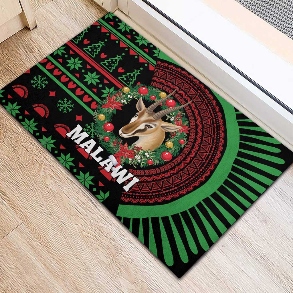 Malawi Christmas Rubber Doormat Thompson Gazelle - African Pattern - Wonder Print Shop