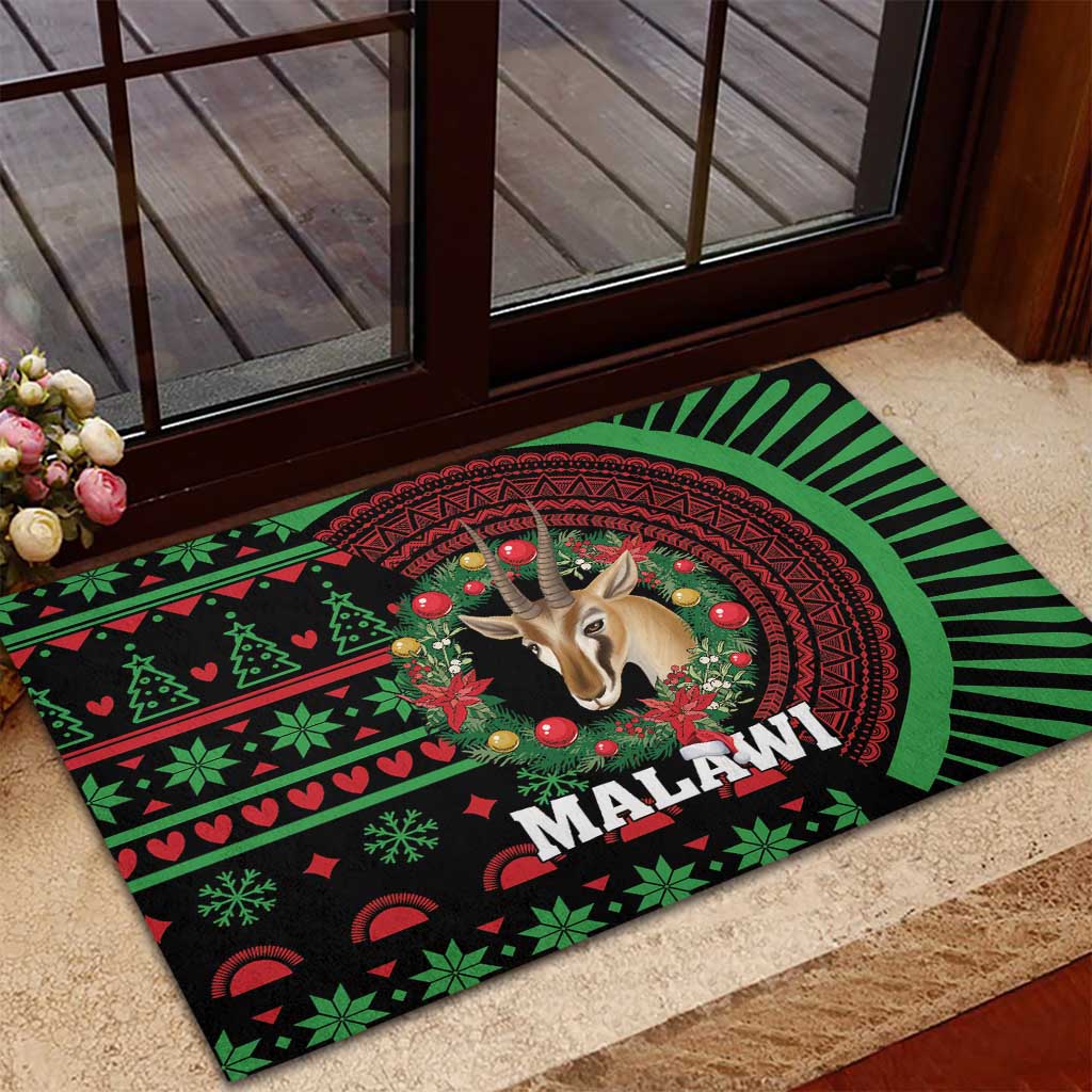 Malawi Christmas Rubber Doormat Thompson Gazelle - African Pattern - Wonder Print Shop