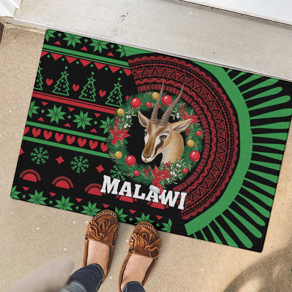 Malawi Christmas Rubber Doormat Thompson Gazelle - African Pattern - Wonder Print Shop