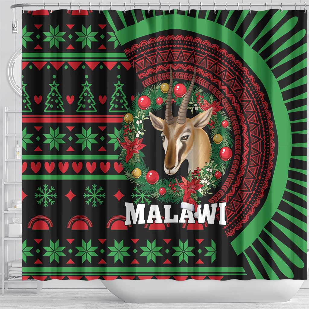 Malawi Christmas Shower Curtain Thompson Gazelle - African Pattern