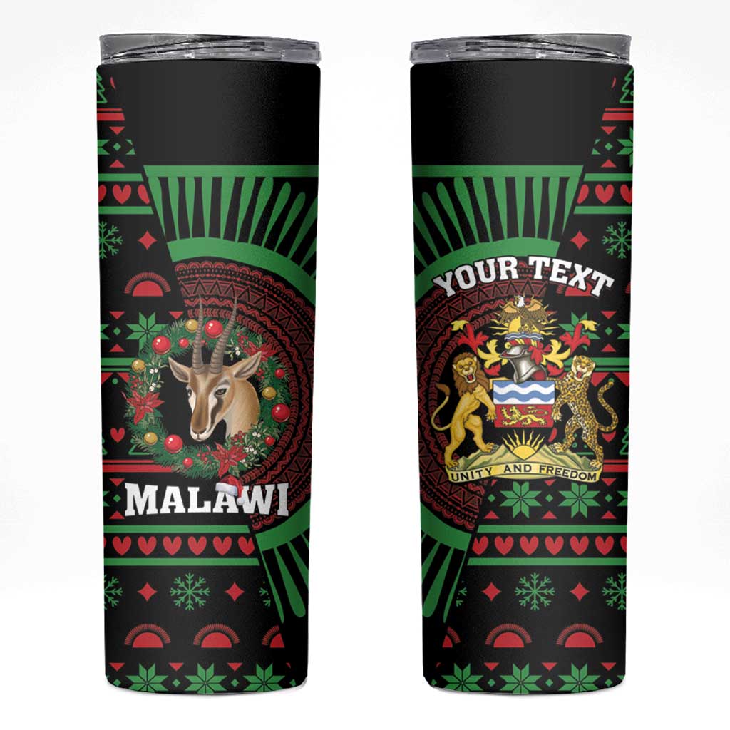 Personalized Malawi Christmas Skinny Tumbler Thompson Gazelle - African Pattern - Wonder Print Shop