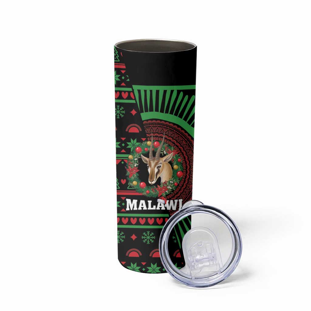 Personalized Malawi Christmas Skinny Tumbler Thompson Gazelle - African Pattern - Wonder Print Shop