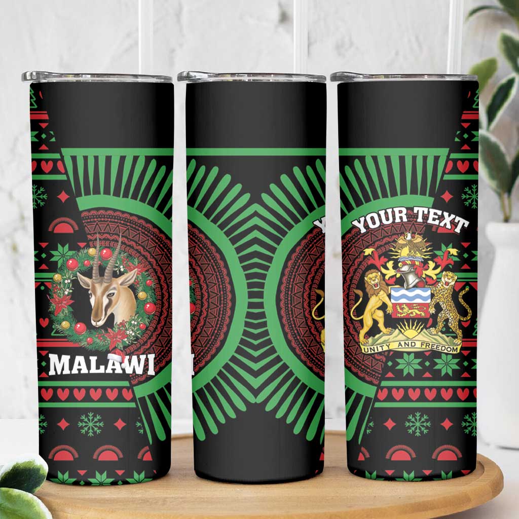 Personalized Malawi Christmas Skinny Tumbler Thompson Gazelle - African Pattern - Wonder Print Shop