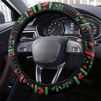 Malawi Christmas Steering Wheel Cover Thompson Gazelle - African Pattern - Wonder Print Shop
