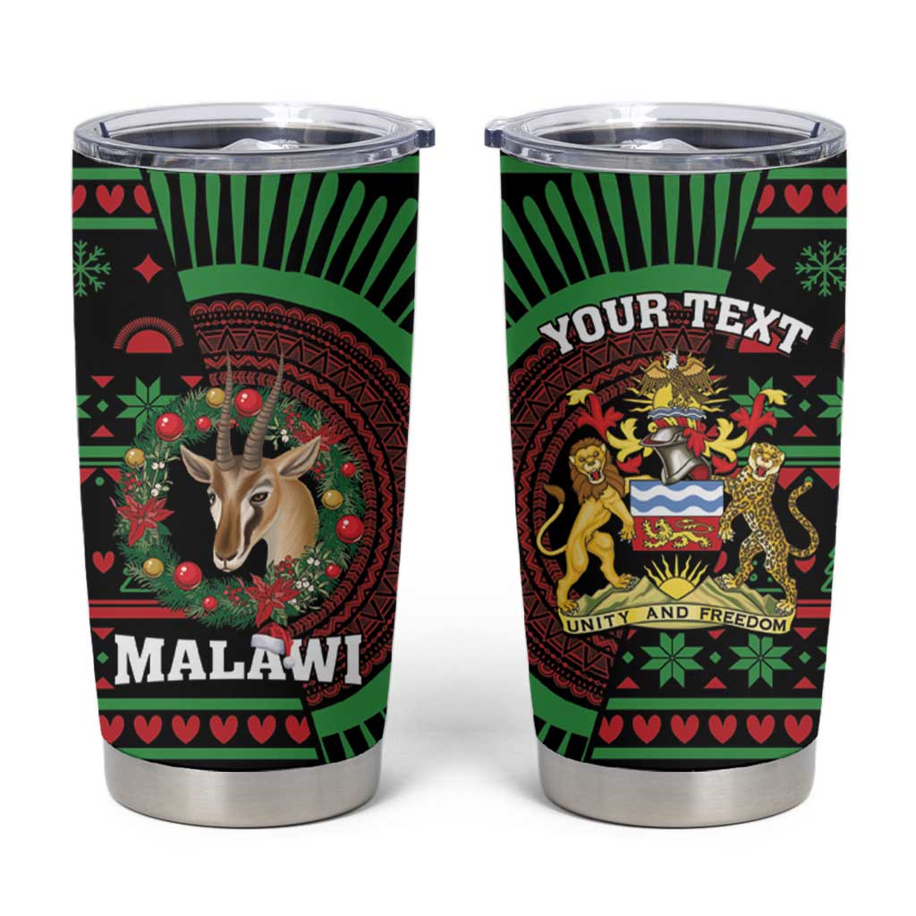 Personalized Malawi Christmas Tumbler Cup Thompson Gazelle - African Pattern - Wonder Print Shop
